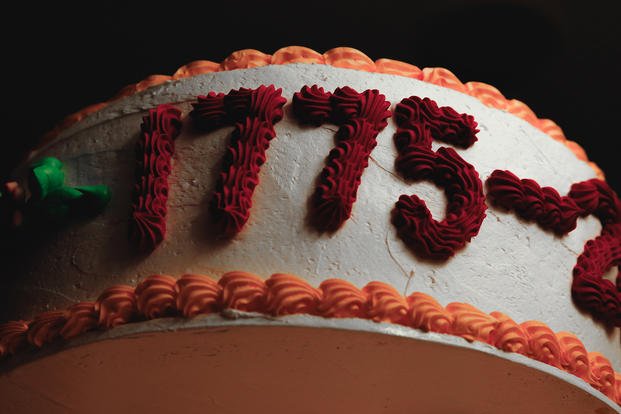 U.S. Marines with 3d Marine Division celebrate the 247th Marine Corps birthday at Camp Foster, Okinawa, Japan.