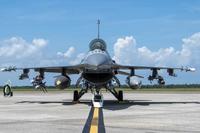 A U.S. Air Force F-16 Fighting Falcon aircraft.