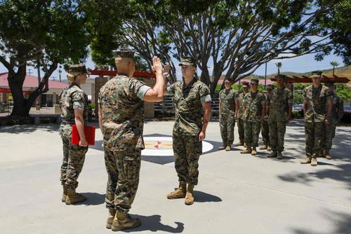 U.S. Marine recites the oath of enlistment
