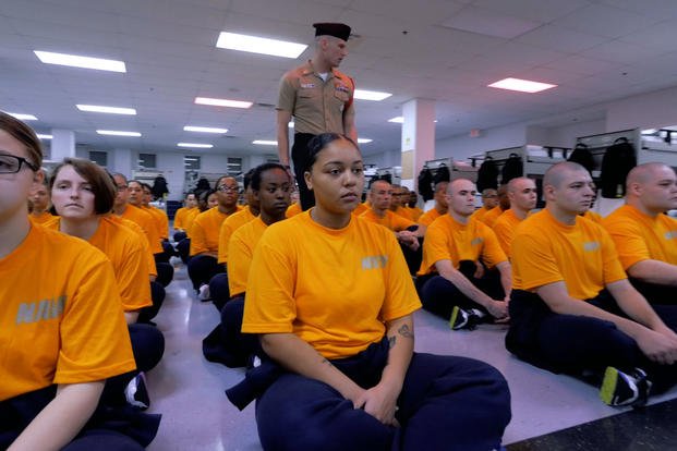 Navy boot camp recruits