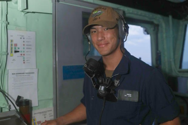 Navy seaman stands watch